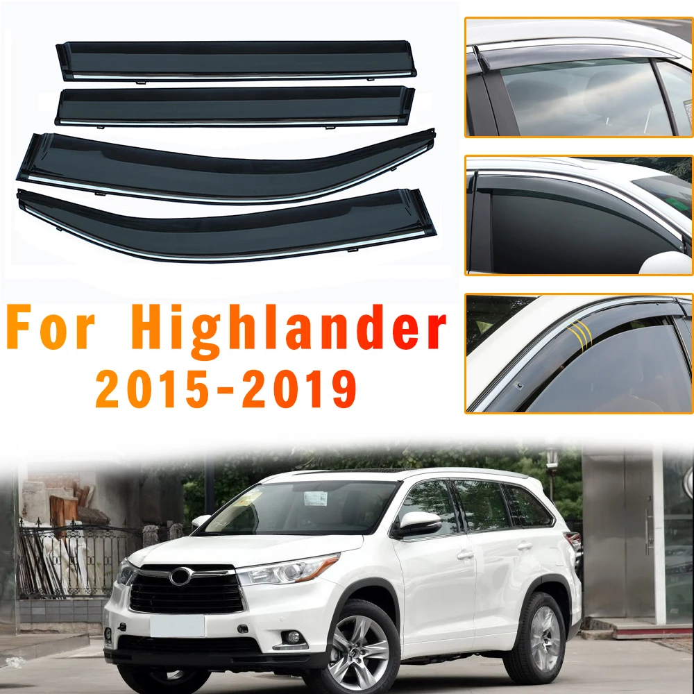 

Window Weather Shield Rain Visor For HIGHLANDER XU50 2015 2016 2017 2018 2019 Sun Deflector Guard Car Styling Auto Accessories