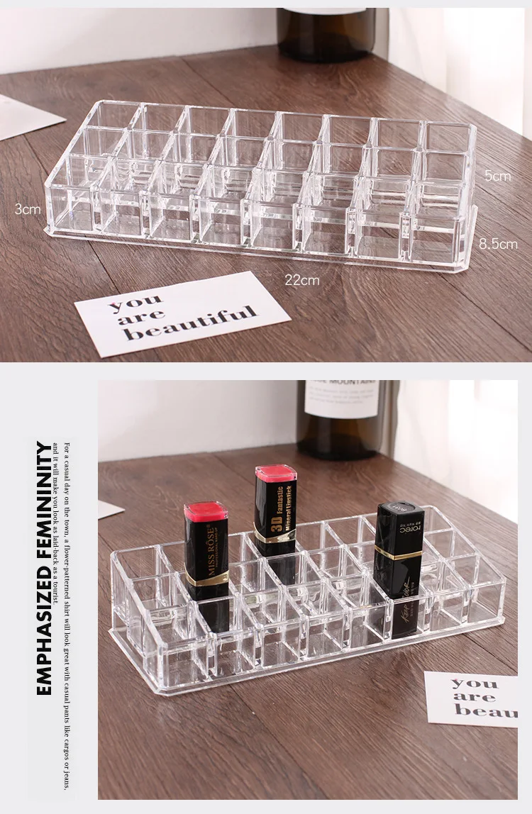 Acrylic Cosmetics Organizer Cotton Pads Container Storage Box For Makeup Acryl Multifunctional Lipstick Organizer (14)