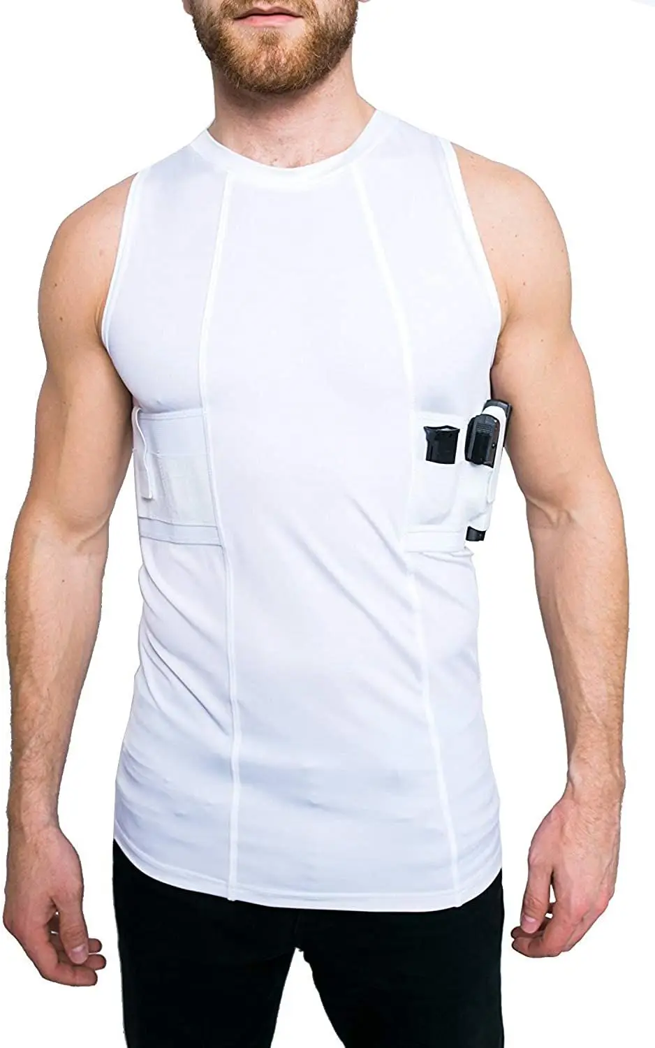 Мужская футболка на бретелях LOVESLF с круглым вырезом кобурой для ружья