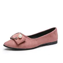 Женская обувь туфли на плоской подошве женская мода, мягкое покрытие(флок), заостренный носок, украшения бисером кеды повседневная обувь; водонепроницаемые мокасины;