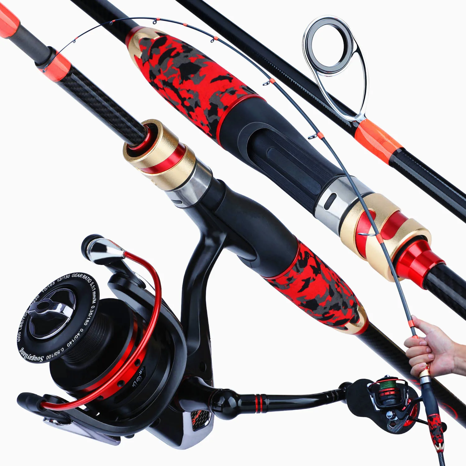 Portable 3 Sections Fishing Rod Combo Fishing Rod and 1000-2000