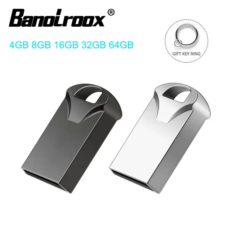 Banolroox Mini USB флэш накопитель металлический Флешка 8 ГБ 16 32 64 Гб 128 брелок флеш флешка