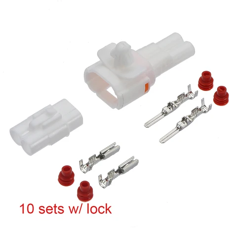 Sets 2 Pin Waterproof Male Female Kit w/ Lock Auto Connector PA66 6187-2171 6180-2181 6180-2321 6187-2311 For Honda