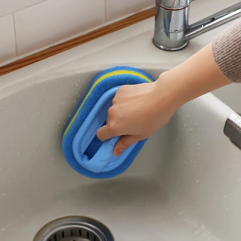Kitchen Cleaning Bathroom Toilet Kitchen Glass Wall Cleaning Bath Brush Handle Sponge Bath BottomBathtub Ceramic Cleaning Tools - Image 4