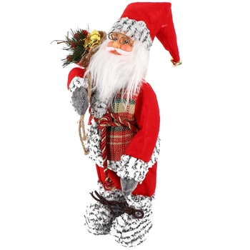 

Christmas Decorations New Year Red Cap Christmas Ornament Santa Claus Doll Simulation Of the Elderly Ornaments Toys Gift-A