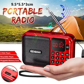 

Hot Sales Portable Digital Radio Receiver Mini Speaker MP3 Music Player AM/FM USB TF Card
