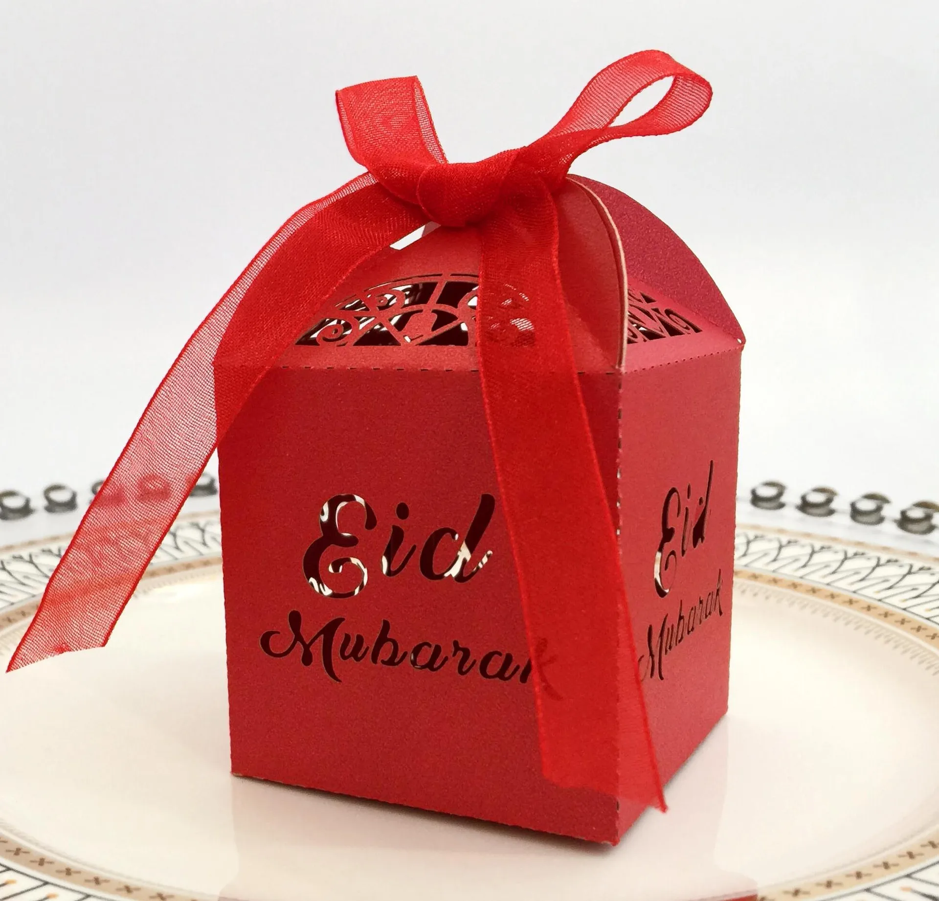 Xin store Wedding Party Favor Candy Boxes with Gold Ribbon Pack of 100 