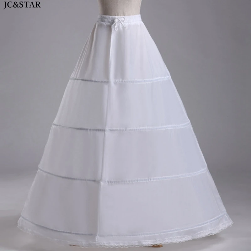 4 hoop skirt new white A Line bridal 