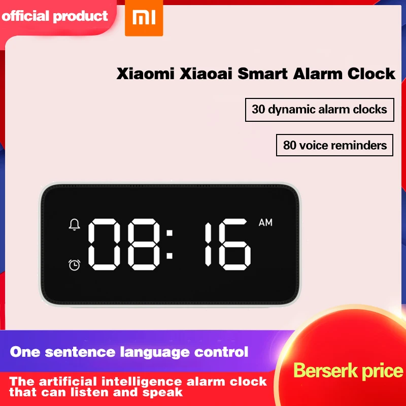 Xiaomi Xiaoai смарт будильник голосовая трансляция часы ABS настольные Dersktop