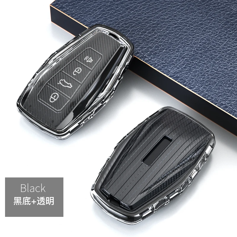 

TPU Car Remote Key Case Cover Holder Shell Geely gc6 Coolray 2019-2020 4 Buttons Car Styling Accessories Fob Buckle Keychain