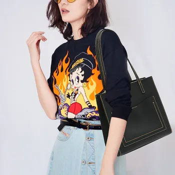 

Simple Women Bag Handbag Soft New Fashion Casual Female Shoulder Bag Large Capacity Ladies' Portable Tote Bag Sewing thread