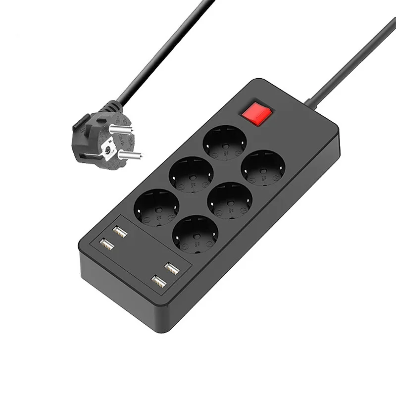 

4 USB Power Strip 4/6/8 AC outlets Power Socket 4000W 16A EU Plug Extension Socket Home Office TV Smartphone USB Charger
