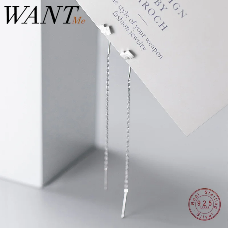 WANTME Настоящее серебро 925 пробы минималистская молния длинная цепочка для женщин