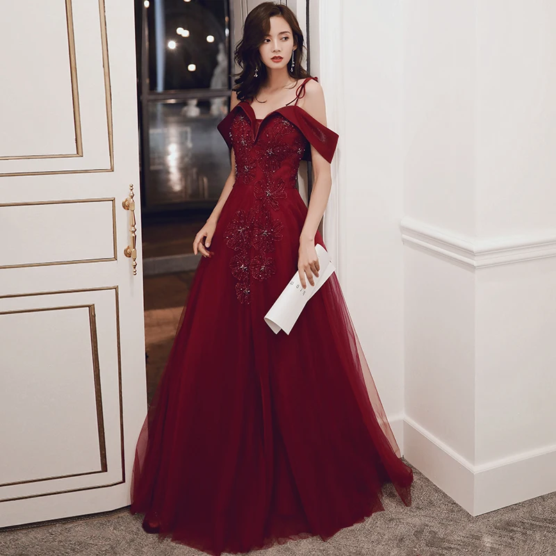 Роскошное шикарное платье Cheongsam с аппликацией, благородное вечернее платье, женское платье Qipao на тонких бретельках, Сетчатое платье для выпускного вечера, Robe De Soiree