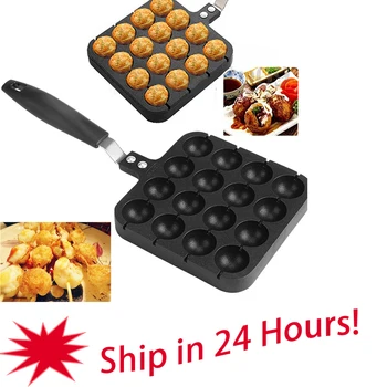 

16 Holes Takoyaki Maker Grill Pan Nonstick Baking Pan Plate Aluminum Octopus Ball Cooker Mold Pan Baking Tray Kitchen Gadget