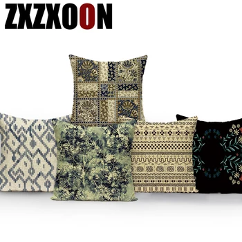 

Boho Decorative Pillows Case Mandala Geometric Cotton Linen Pillow Cushion Cover Geometry Pillowcase for Sofa Home Bedroom