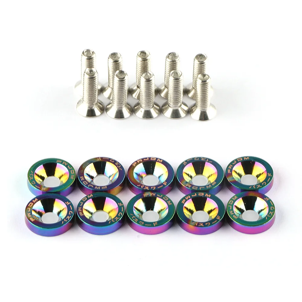 20PCS M6 Car Styling Modification JDM Sticker Stickers Password Fender Washer License Plate Bolts Auto Accessories