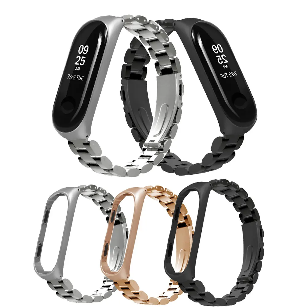 

Fashion Metal For Xiaomi Mi Band 3 4 Wrist Strap Stainless Steel Strap For Xiaomi Miband 3 4 Bracelet For Mi Band 3