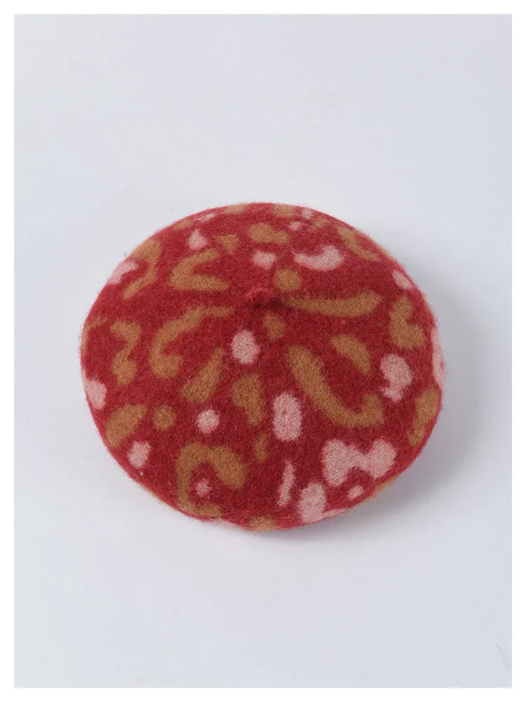 Леопардовая женская шапка Beanie BERET Женская осенне-зимняя шерстяная теплый берет женские шапки маляр шляпа innot cap Newsboy шапки
