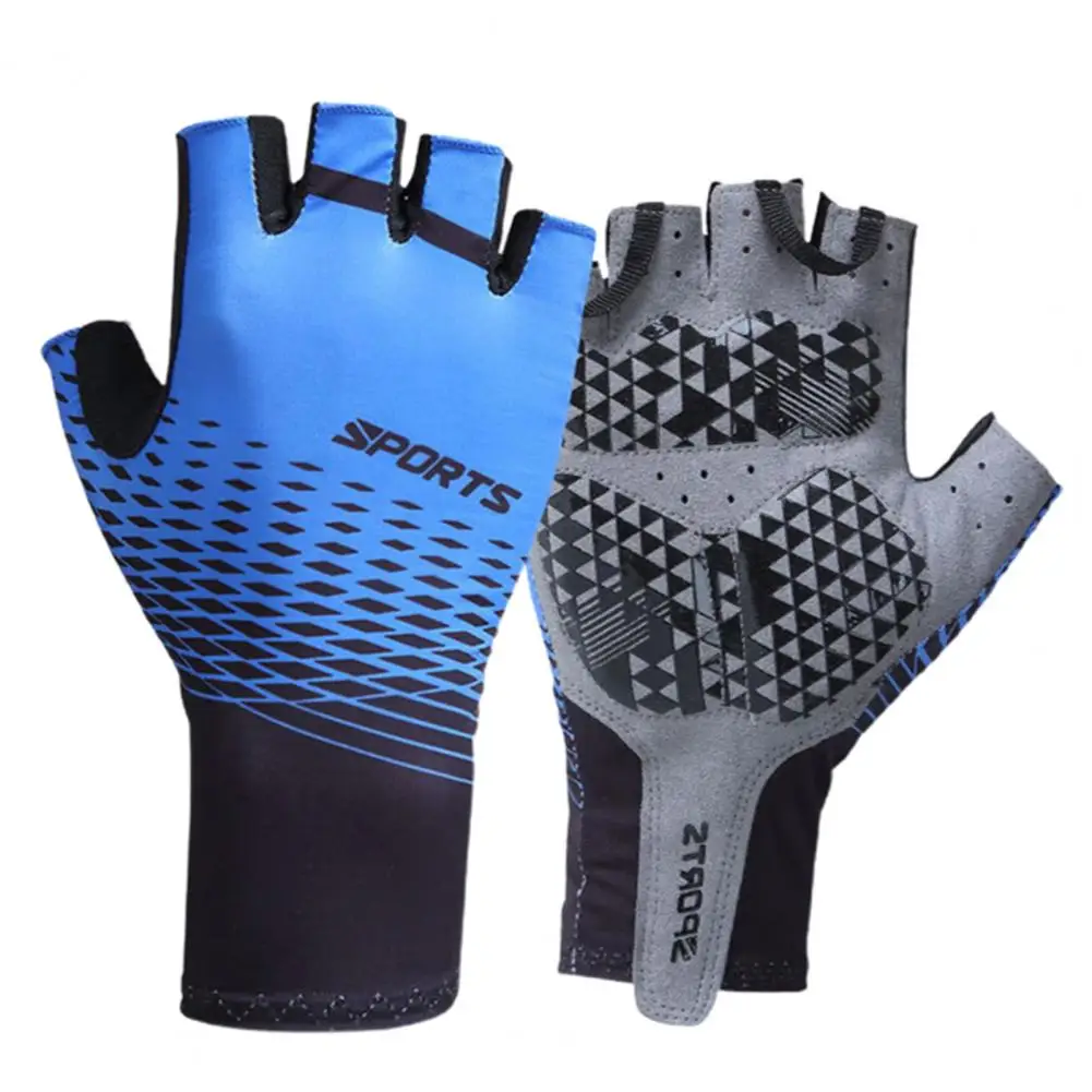 Sport Gloves 1Pair Men Cycling Gloves Thick Anti-Slip Half Finger Gloves Mittens for Gym Breathable Climbing Wear-Resistant