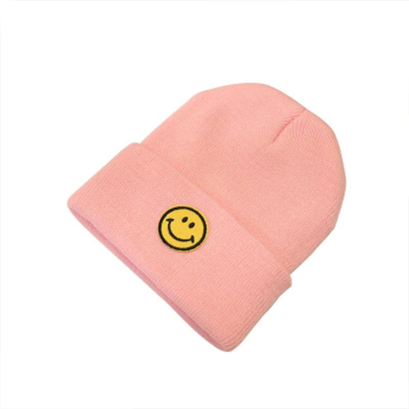 Улыбка детская зимняя шапка Skullies Beanies вязаные для детей детские шапки крючком Твердые Детские шапки шапочки аксессуары для волос