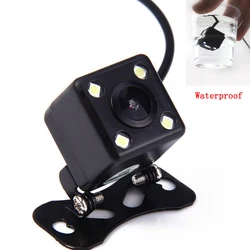 Cámara de visión trasera Universal para coche, dispositivo con 4 LED de visión nocturna, impermeable, gran angular de 170 grados, imagen HD a Color