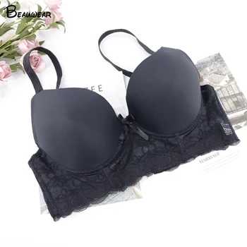

Beauwear Big Size Bra Top Full Coverage Mold Cup Soft Comfortable Underwear for Large Breasts Women Lingerie Lace Trim Intimate