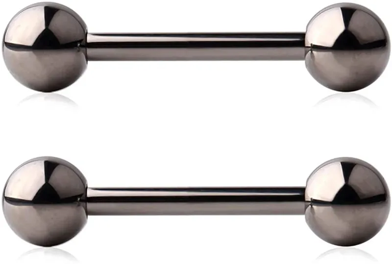 pair 14g solid titanium shield barbell internally threaded tongue piercing body jewelry aliexpress aliexpress
