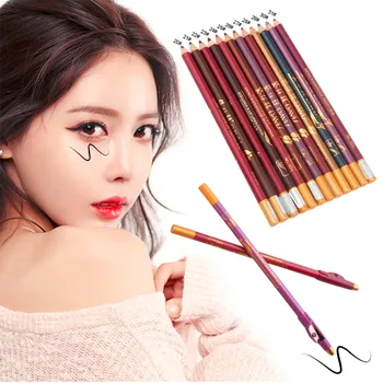 

2016 Dual Use 12pcs/Set Fashionable Eye Liner Makeup Tools Accessories Long Lasting Lip Eyeliner Pencil Perfect Gifts For Women