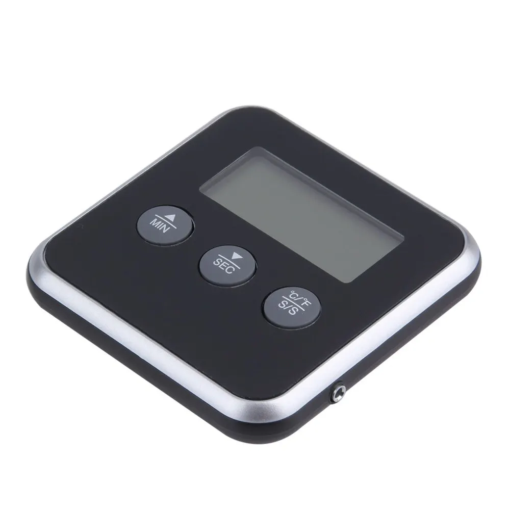 1Pc Digital Display C/F Food Thermometer Probe Timer Meter Household Cooking Kitchen BBQ Meat Light Weight Portable Compact