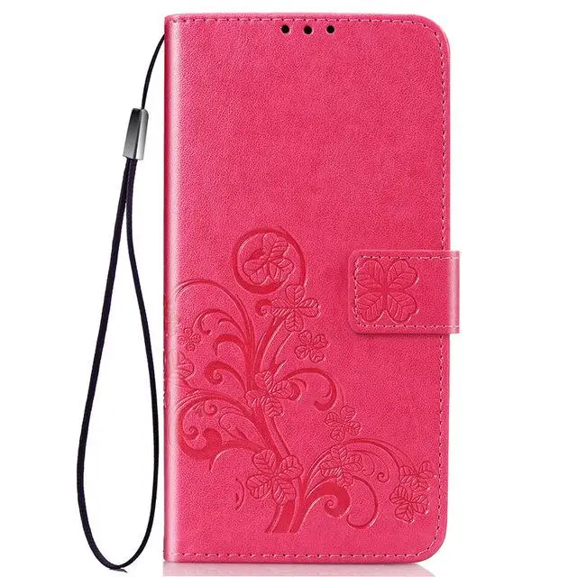 Кожаный флип-чехол с цветами для Xiao mi Red mi 8 8A 6 6A 7A 5 Plus 5A Note 8 Pro 7 mi A3 8 Lite 9t Pro Red mi K20 Pro 7 7A чехол-кошелек - Цвет: Розово-красный