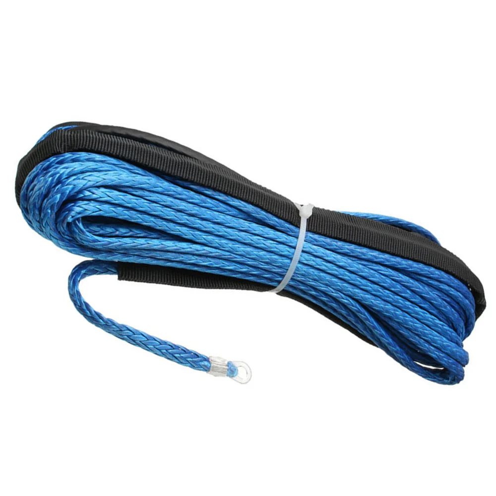 Высококачественные материалы для мотоцикла внедорожная синяя лебедка трос буксировочный шнур с оболочкой 15 метров прочный