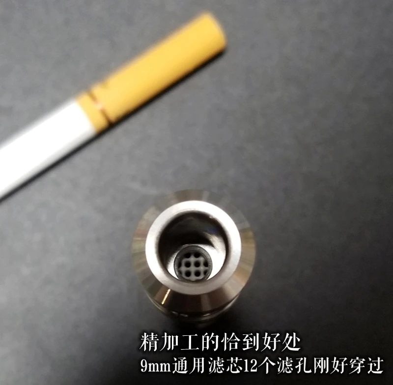 A196 EDC титановый сплав/титановый дамасский фильтр для сигарет тройной Рециркулирующий металлический фильтр