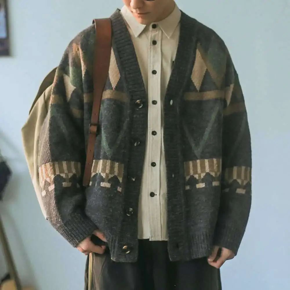 Gilet-cardigan long à capuche pour homme - Hip Hop Punk - Polaire