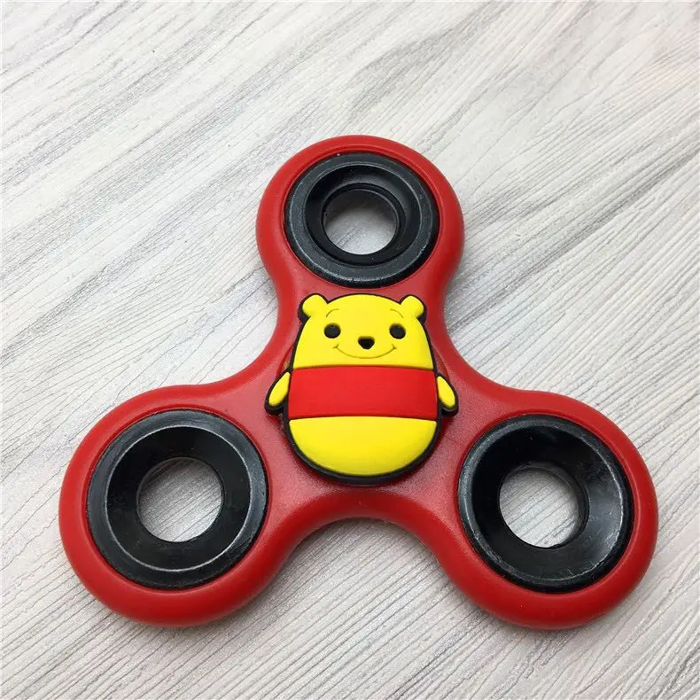 20pcs plastic Cartoon Poke Super Heroes Movie Kitty Pig EDC Figure Fidget figuretips Hand Spinner tops Anti Stress toys