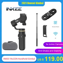 INKEE FALCON Handheld Gimbal 3-Axis Action Camera Stabilizer w/ Mini Tripod for GoPro Hero 9/8/7/6/5 OSMO Insta360 Action Camera