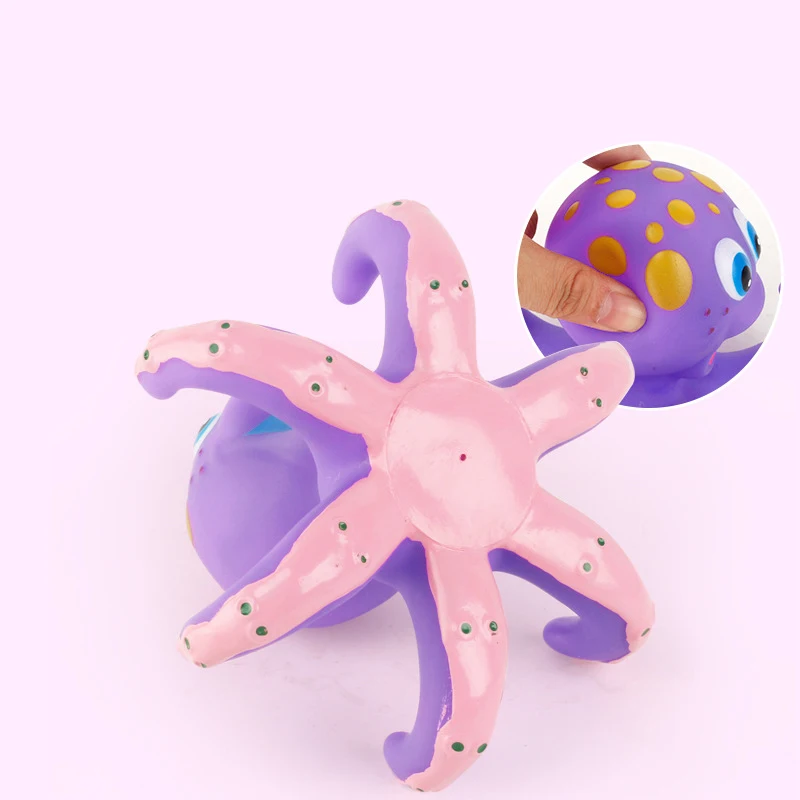 Мультяшный осьминог игрушка для ванны Круг Осьминог игрушка для купания игрушки для детей подарки на Рождество Хэллоуин для ребенка резиновая игрушка 6 шт./партия