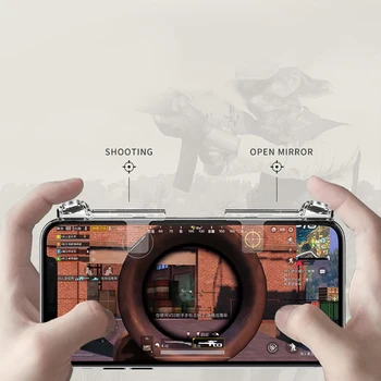 

Mobile Phone Game Controller for PUBG Trigger Fire Alarm Button Game Smartphone L1R1 Shooter assistant Controller Transparent