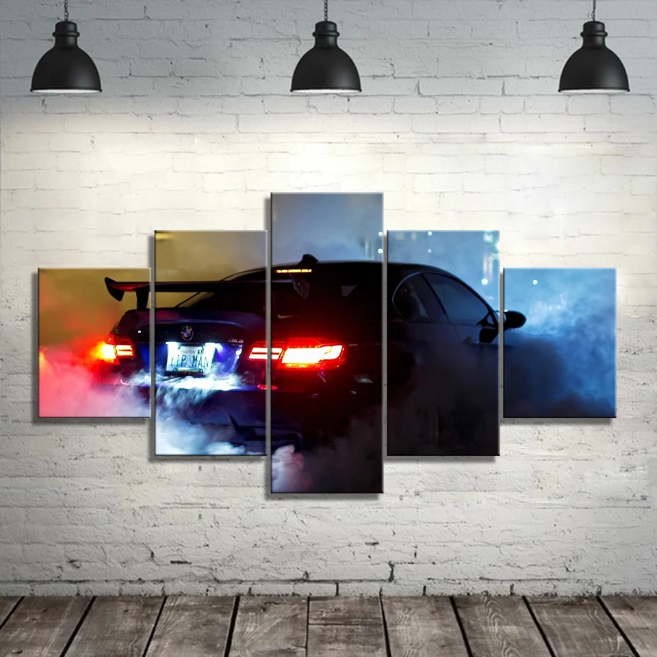 HD печать 5 шт. стиль BMW M3 по форме спортивного автомобиля холщовая живопись современный домашний декор настенная художественная картина Живое украшение для комнаты