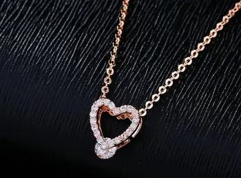 

YKD01 925 Sterling Silver Rose Gold Plated Wedding Heart-shaped
