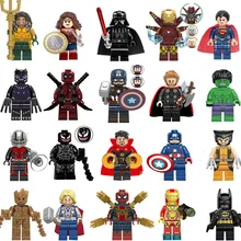 Marvel мстители Супер Герои легоинги Железный человек Капитан Америка строительные блоки Фигурки игрушки Мини dragon ball фигурки оптом