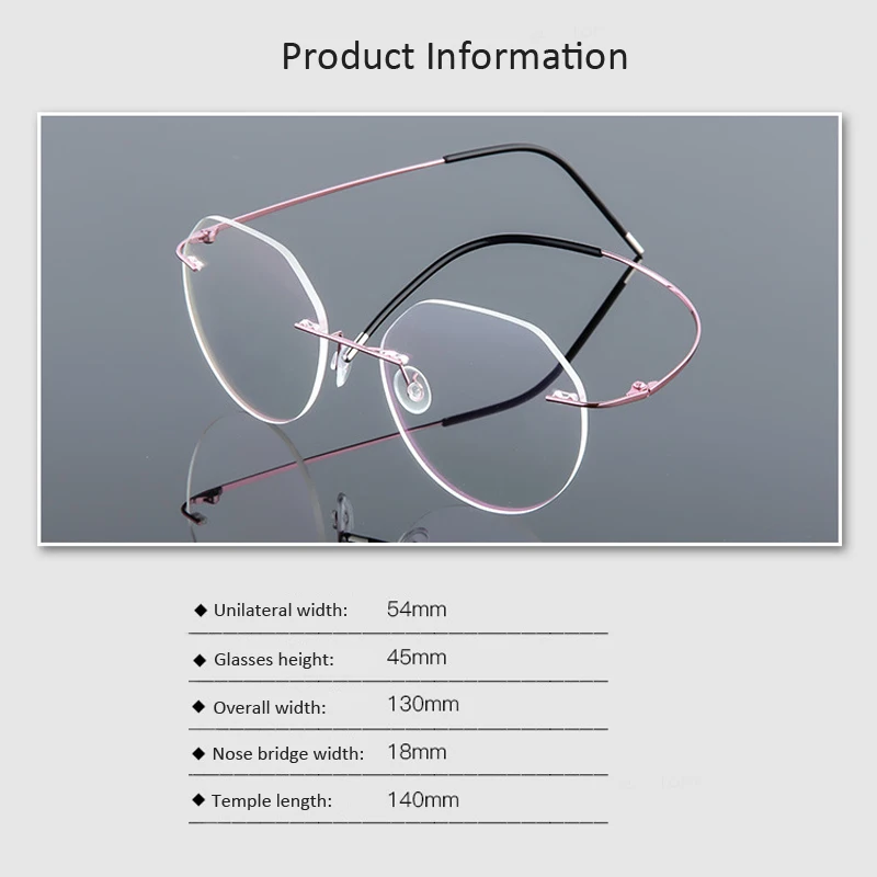 Eyeglasses Frames Eyeglass Frames Elbru Ultralight Eyeglasses Frames Memory Titanium Rimless Reading Glasses Men & Women Presbyopic Eyeglasses Brand Design