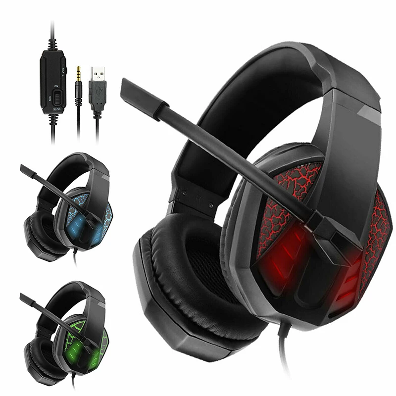 3 5mm Headphone Pro Gamer Noise Cancelling Mic Gaming Headset 1 2m Cable Stereo Bass Surround Earphone For PS4 Xbox One PC