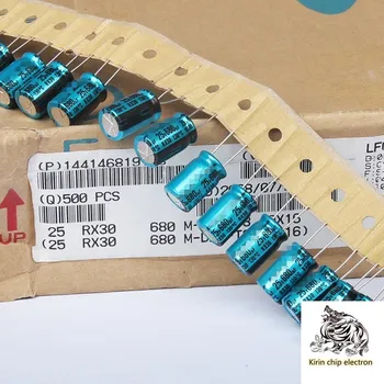

50PCS/LOT 680uf 25V 10*16MM RX30 high temperature electrolytic capacitor 25V 680UF volume: 10X16mm