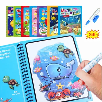 

Magic Water Drawing Book Coloring Doodle & Drawing Toys Early Education For Kids Birthday Gift Copybook Toy Early Education