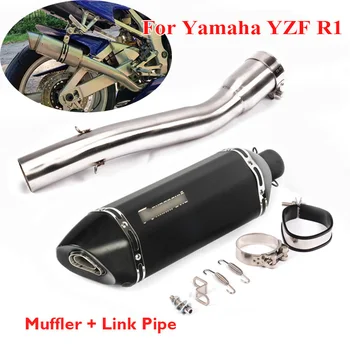 

R1 Motorcycle Exhaust System Tip Muffler Escape Silencer Middle Link Pipe Connection Tube for Yamaha YZF R1 1998-2003
