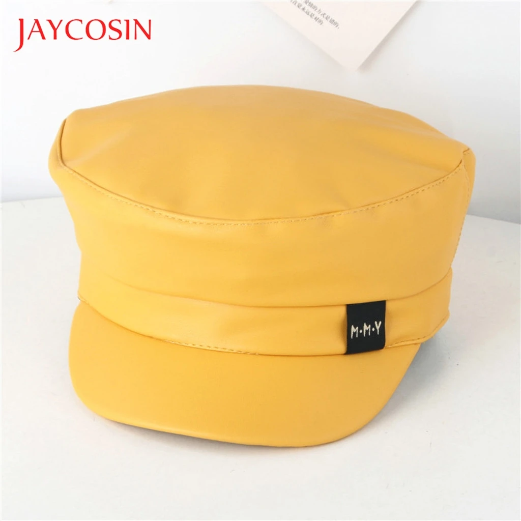 

JAYCOSIN Baby Hat Baby Embroidery Mouse Ears Newborn Boy Hat Cap Children Solid Cute Baby Faux Leather Beret Hats