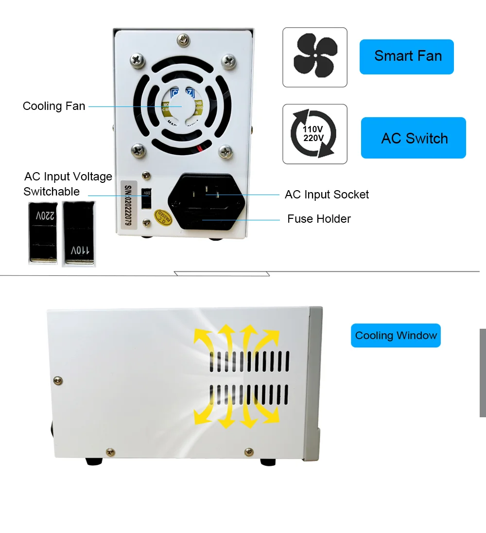 Nova fonte de alimentação dc ajustável 30v