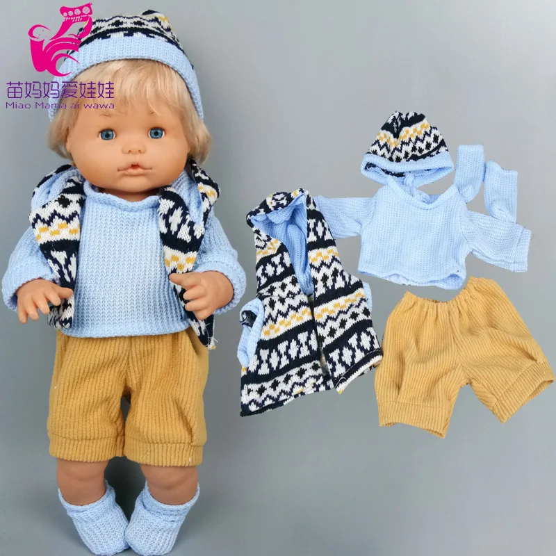 

40cm Doll clothes set hat scarf for Nenuco Ropa Y Su Hermanita 38cm baby sister doll warm scarf hat