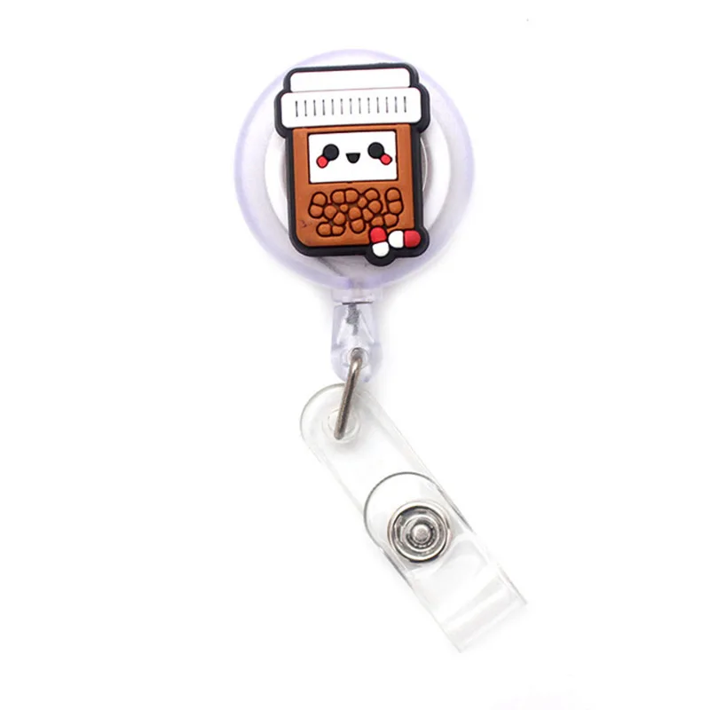 Porta Badge Retrattile a Tema infermieri e medicina 17 Portachiavi con disegno di barattolo